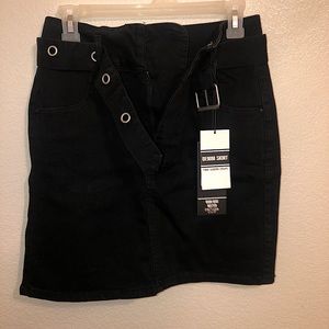 black denim skirt